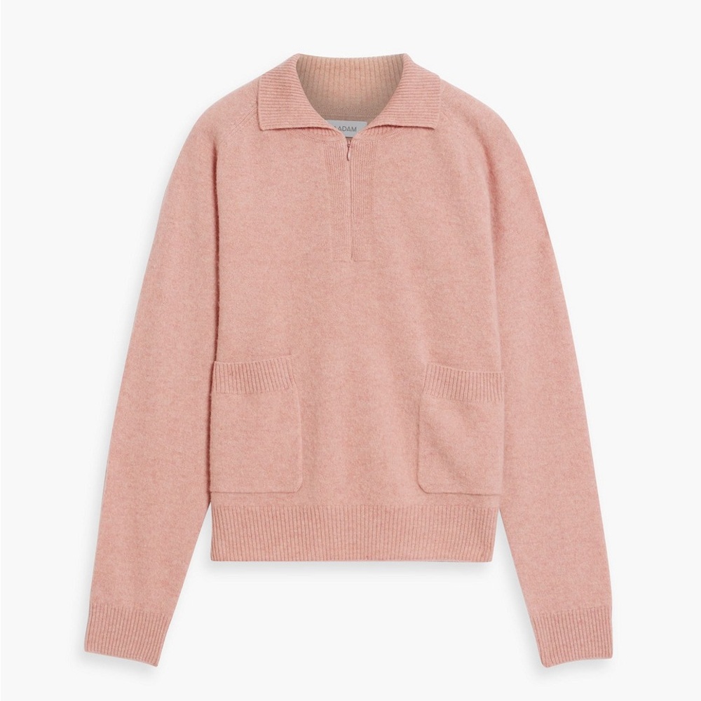 NAADAM Quarter Zip Rose Sweater w/Pockets - 100% Cashmere - Size Small